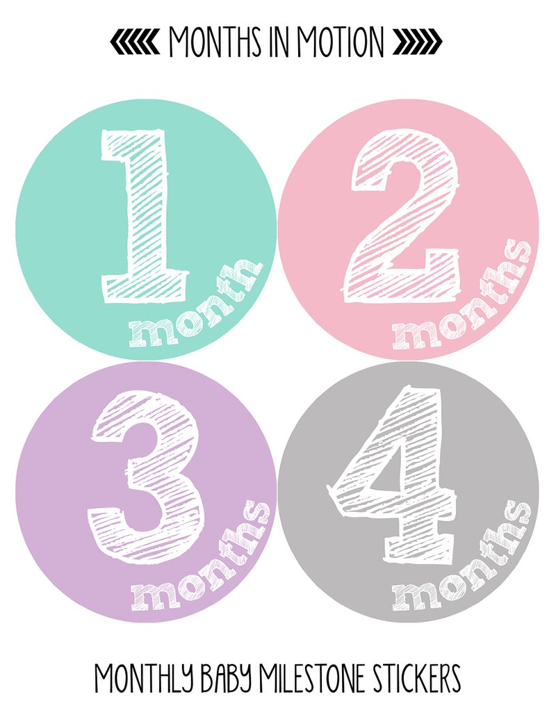 Months in Motion Baby Monthly Stickers - Baby Milestone Stickers - Newborn Girl Stickers - Month Stickers for Baby Girl - Baby Girl Stickers - Newborn Monthly Milestone Stickers - Belly Stickers - Image 2